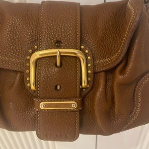 Brown leather Prada hand bag